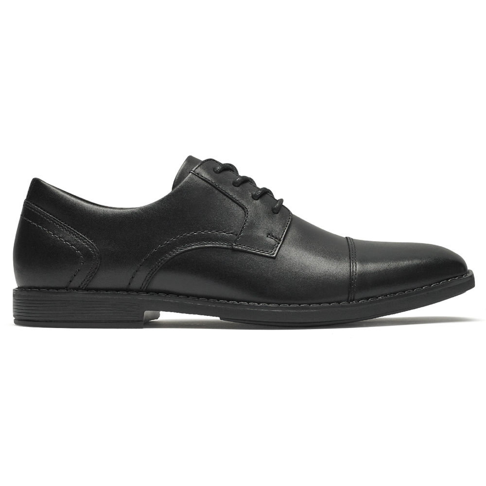 Oxfords Rockport Homem Pretas - Slayter Cap Toe Blucher - 73408ZXUI